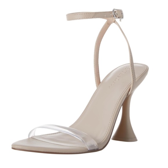 NEW The Drop Lina High Heel Stiletto Sandal In Cream & PVC Womens size 8 - Picture 1 of 5